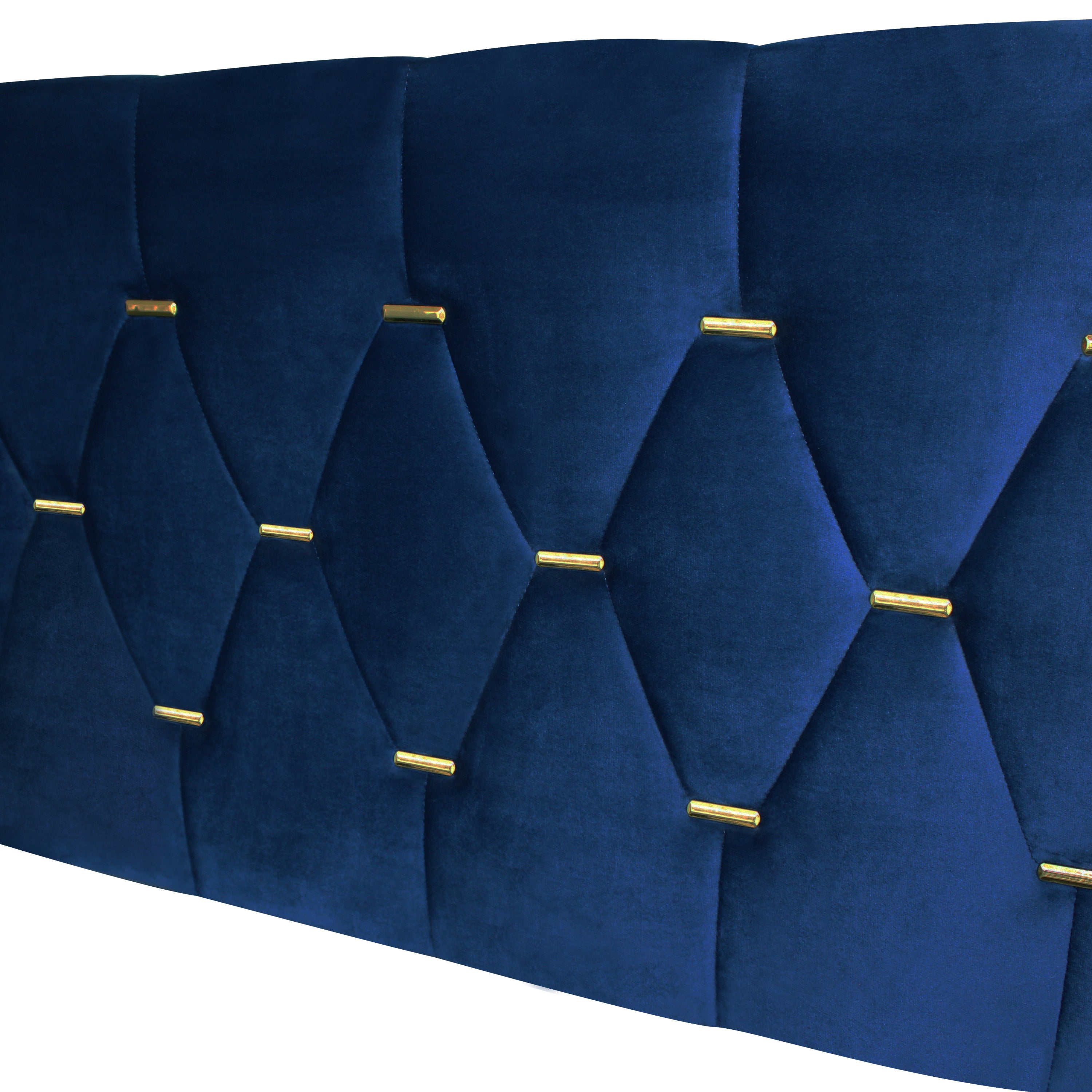 BLUE QUEEN SIZE TRUNDLE PULL OUT DRAWERS STORAGE UPHOLSTERED BED MODERN DESIGN NO BOX SPRING REQUIRED