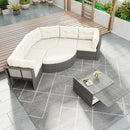 Patio Furniture Set Outdoor Daybed Rattan Sectional With Cushions And Center Table