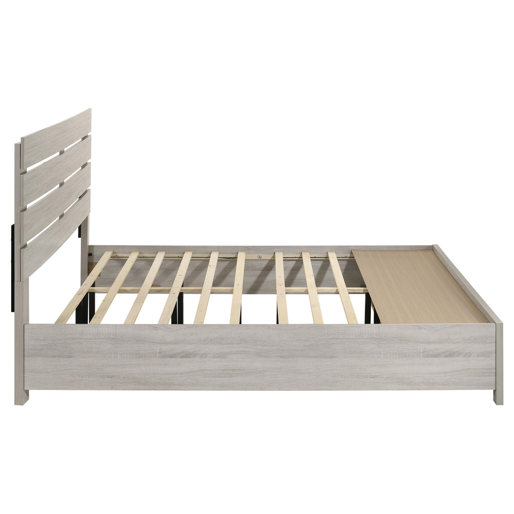 Brantford Wood Eastern King Storage Panel Bed Coastal White