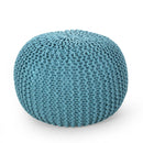Moro - Knitted Cotton Round Pouf With Pumpkin Shape