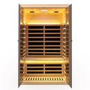 Low EMF, Wide Space Hemlock Double Doors Great Glass Luxury Indoor Far Infrared Sauna Room