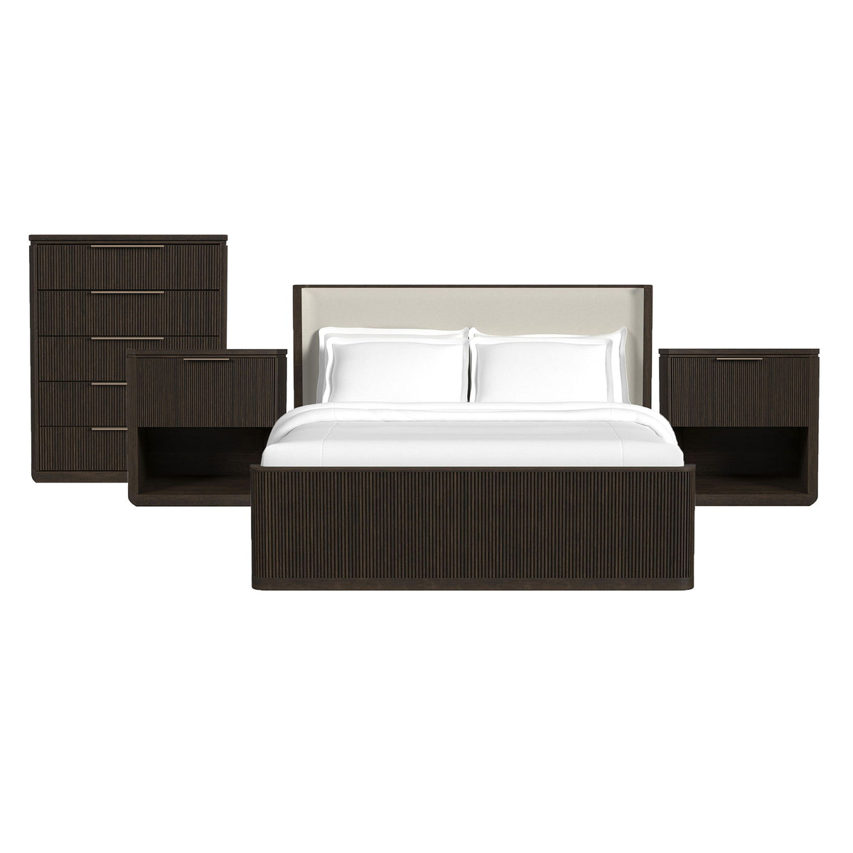 Sylvie Bedroom Set With Upholstered Bed in Dark Brown by Elements International, view 23