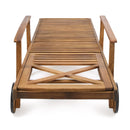 Perla - Chaise Lounge With Wheels And Customizable Cushion Options - Teak