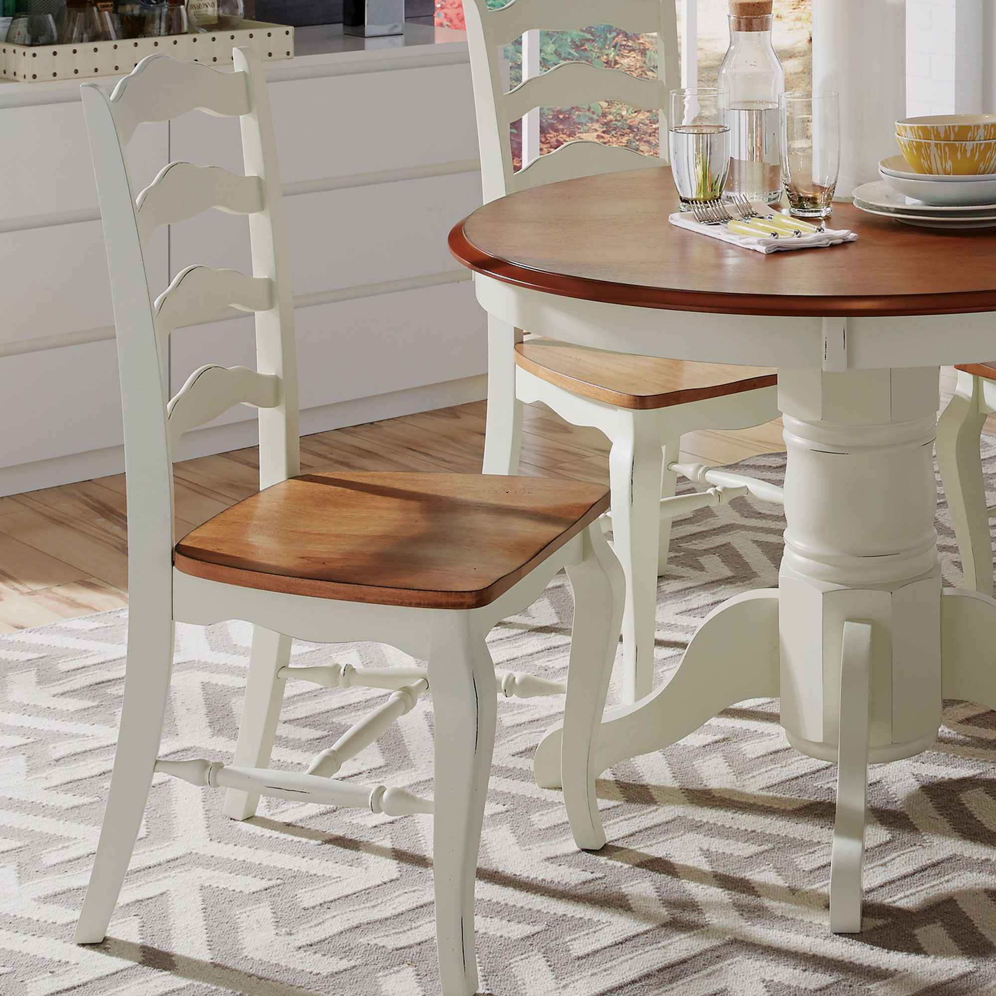 French Countryside - 5 Piece Dining Set - White