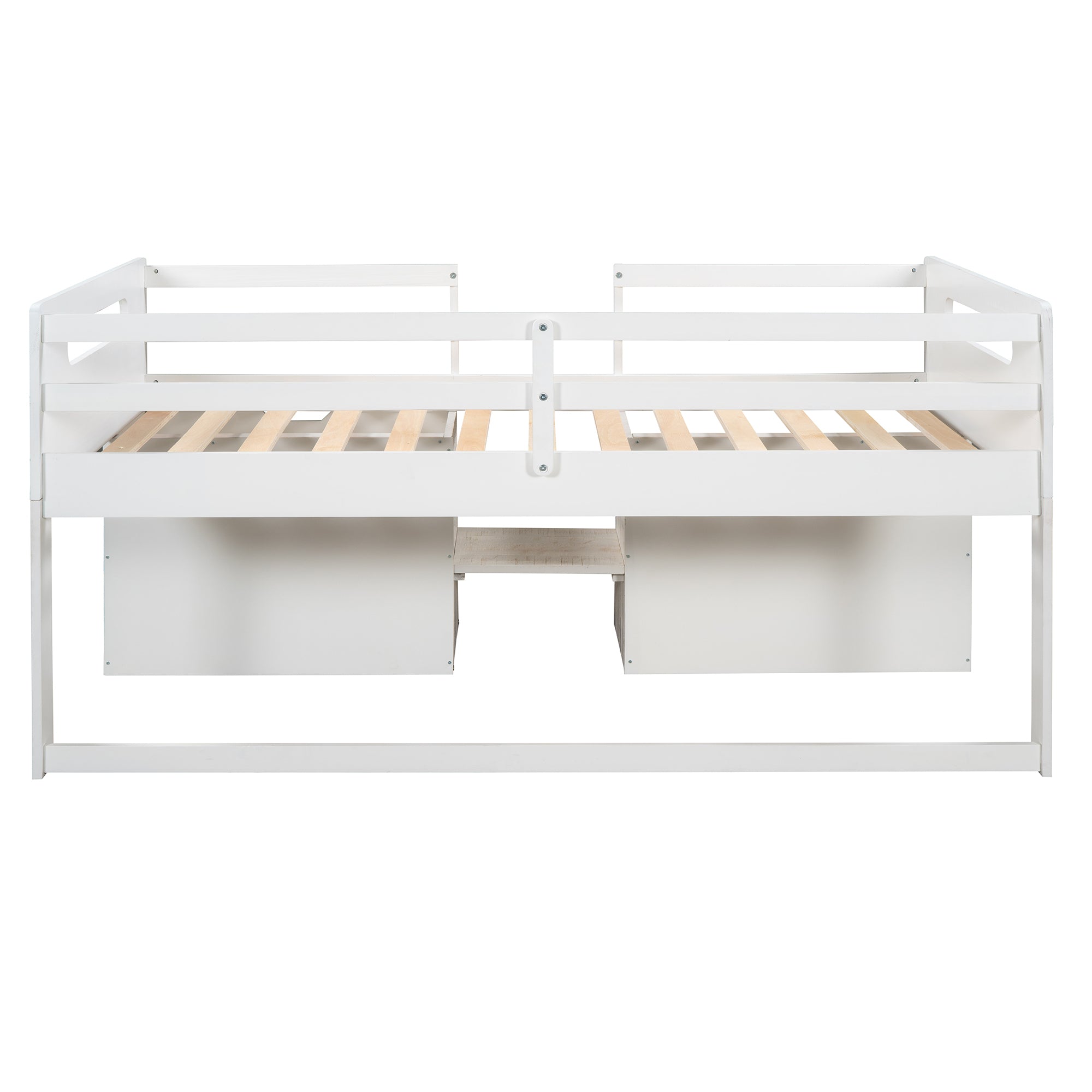 Twin size Loft Bed with Two Shelves and Two drawers (Antique White) - Atlantic Fine Furniture Melbourne FL