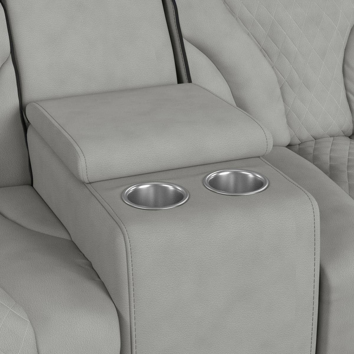 Blitz Motion Loveseat With Console, And LED in Dark Gray by Elements International, view 20
