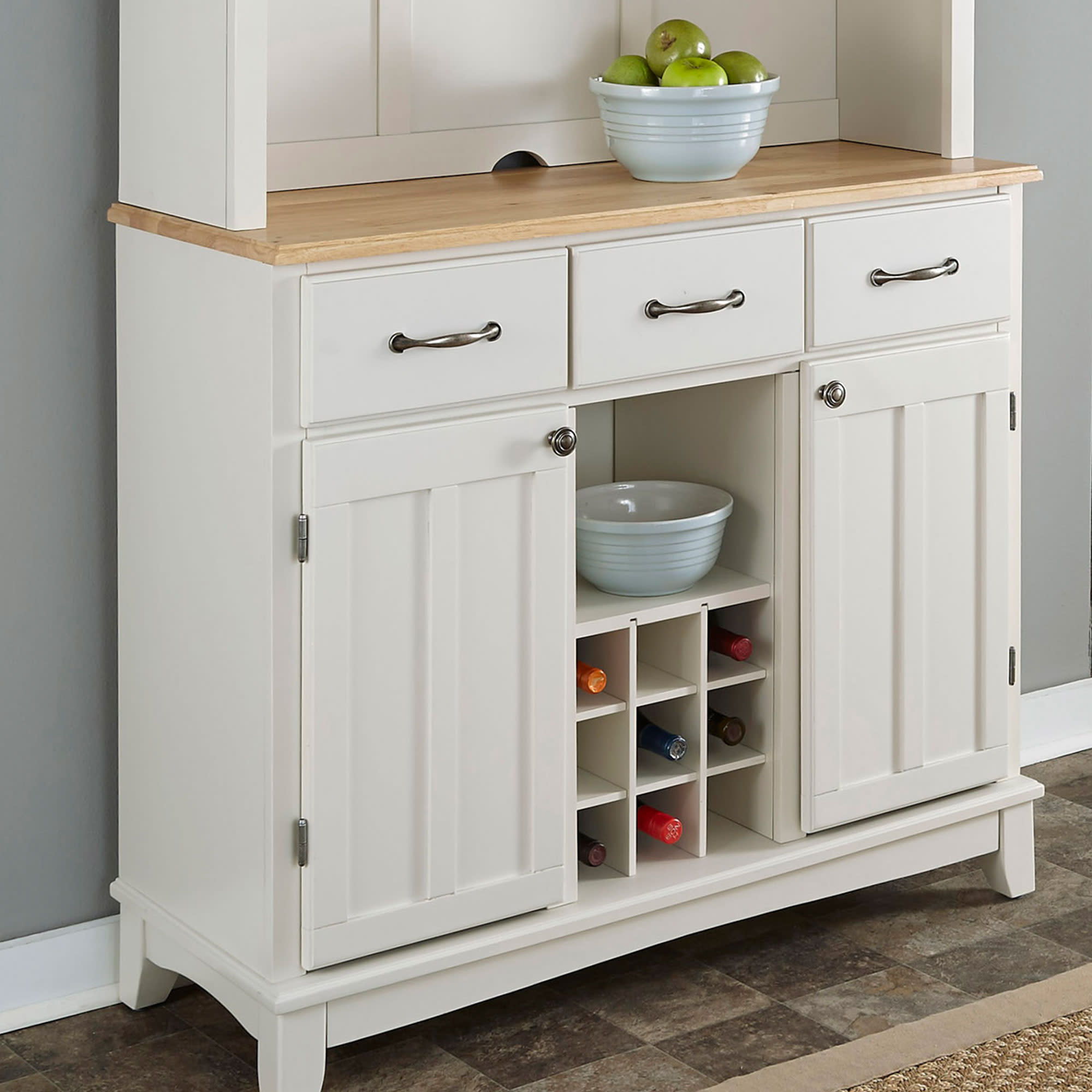 Buffet Of Buffets - Buffet With Hutch Natural Wood Top