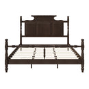 Vintage Country Style 4 Poster Platform Bed With High Crown Like Headboard, No Box Spring Needed
