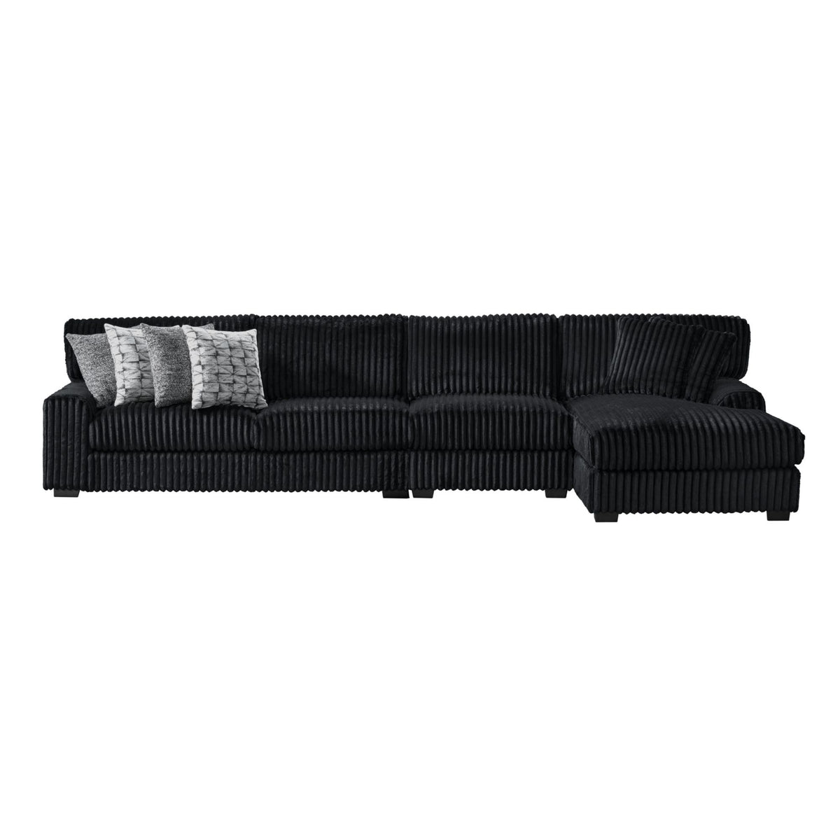 Nightfall Sectional Set With 2 Pillows in Black by Elements International, view 10