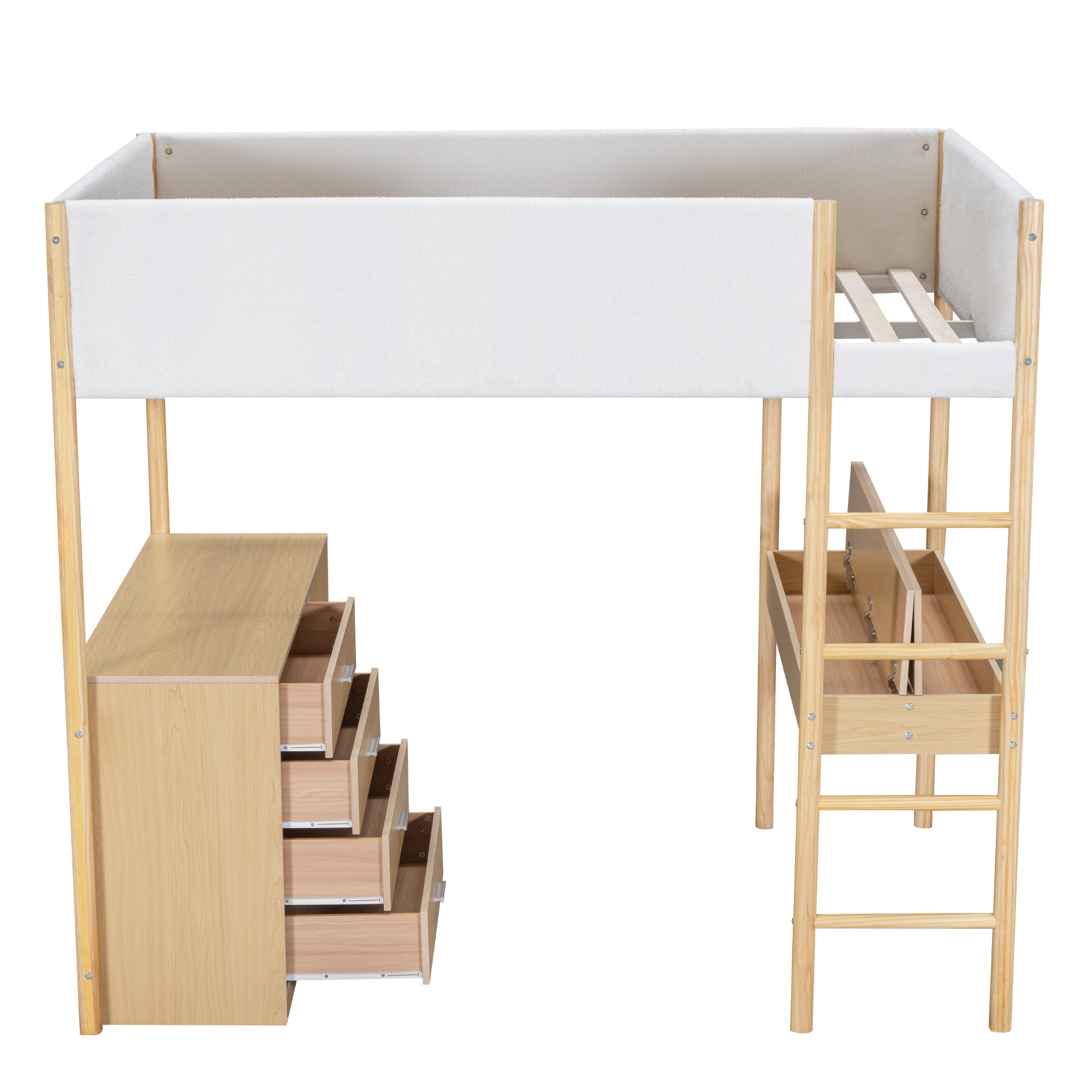 Full Size Teddy FleeceLoft Bed Wood Bed, Natural - Atlantic Fine Furniture Melbourne FL