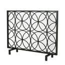 Thayer - Single Panel Iron Fireplace Screen With Geometric Design