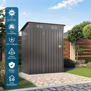 5 X 3 Ft Durable Metal Shed Outdoor Storage Shed With Pitched Roof And Lockable Door - Gray