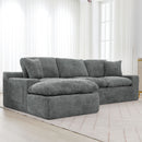 Cloud Sectional Sofa With Double Layer Cushion And Side Pockets, Free-Combined