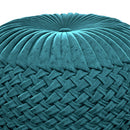 Grafton - Handcrafted Velvet Round Pouf