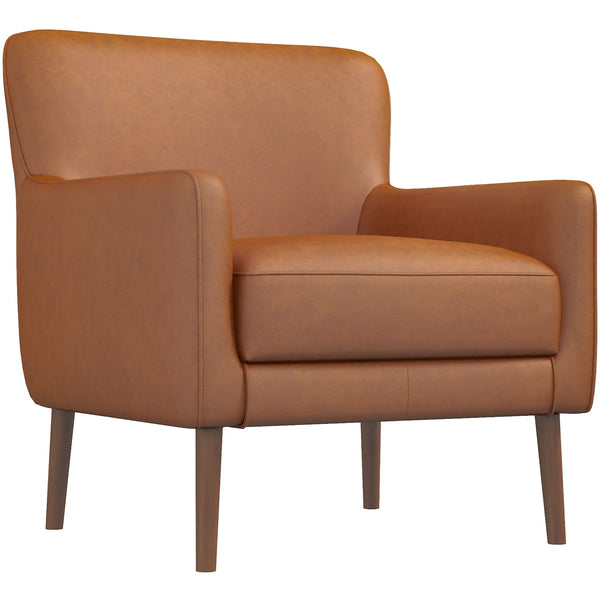 Claire - Genuine Leather Lounge Chair in Tan - Light Brown