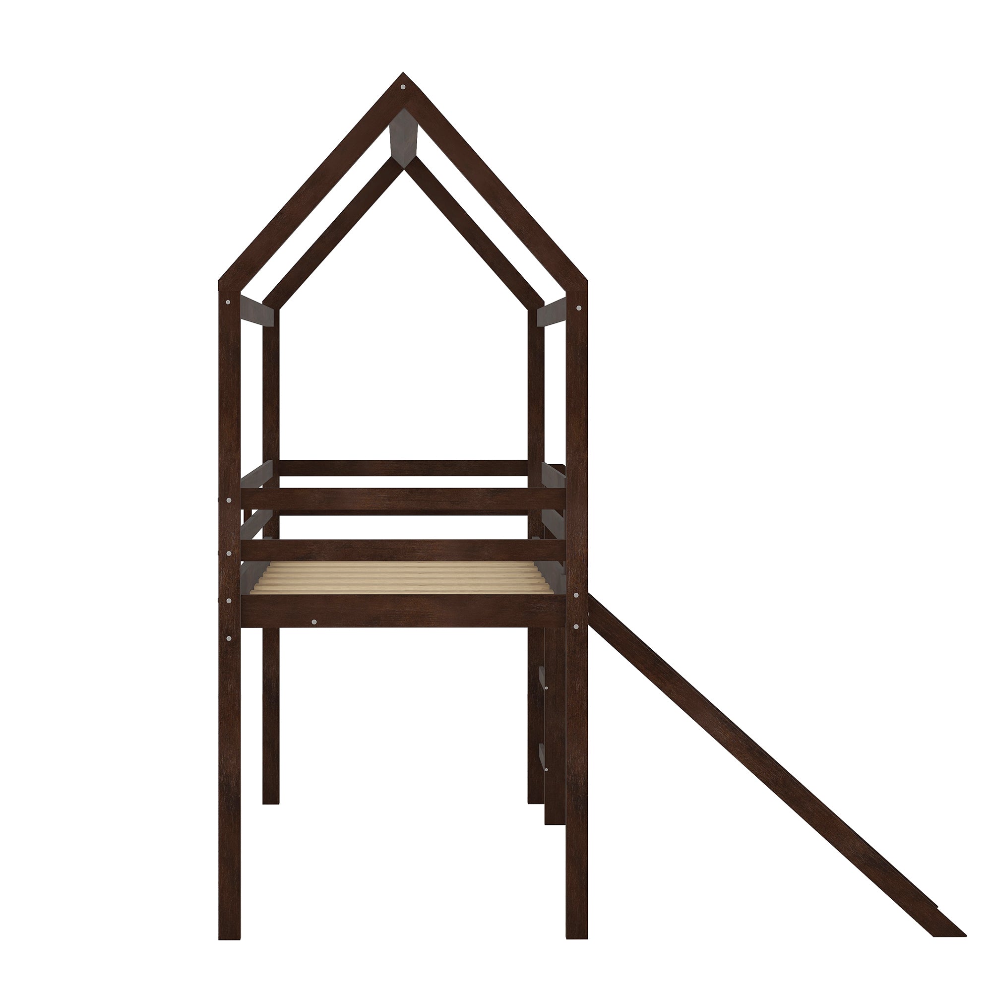 Twin Loft Bed with Slide, House Bed with Slide,Gray(OLD SKU :WF286245AAP) - Atlantic Fine Furniture Melbourne FL
