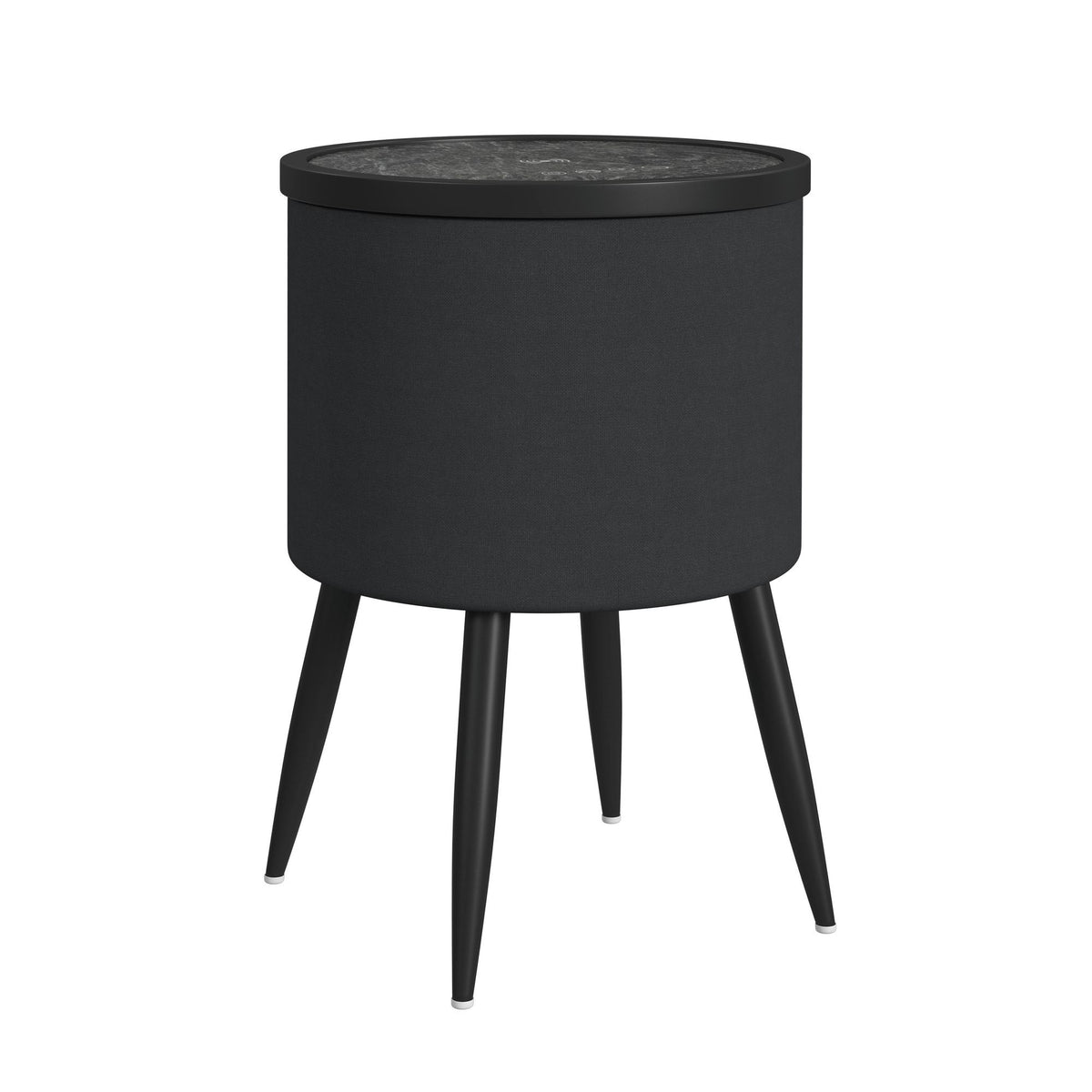 Halo Round Smart End Table in Black by Elements International