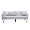 Easton - Linen Fabric Sofa With USB Charging Ports Pockets And Pillows
