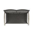 Hampton - Outdoor Wood And Wicker Loveseat - Gray