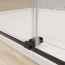 Frameless Double Sliding Soft Close Bathtub Shower Door, 5 / 16" Clear Nano Coated Tempered Glass And 304 Stainless Steel Handle - Matte Black