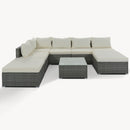 8 Pieces Outdoor Patio Furniture Conversation Wicker Sofa Set