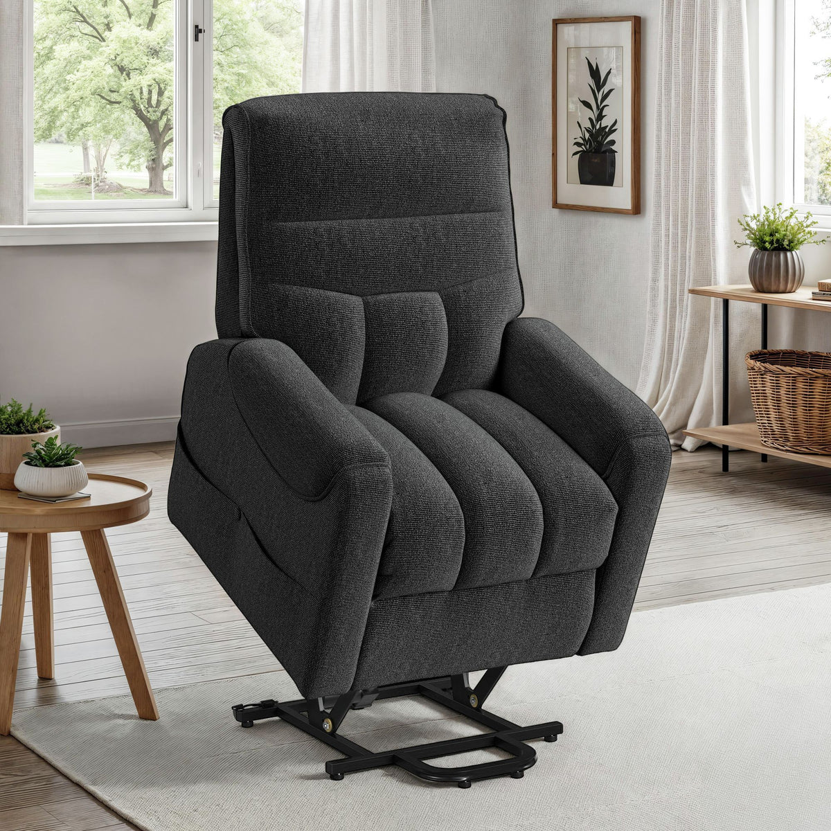Desoto Power Lift Chair in Sahara Black by Elements International, view 11