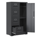 Metal Storage Vertical Filing Cabinet With Lock, 4 Drawers, 1 Door, Steel Construction, School / Office Use