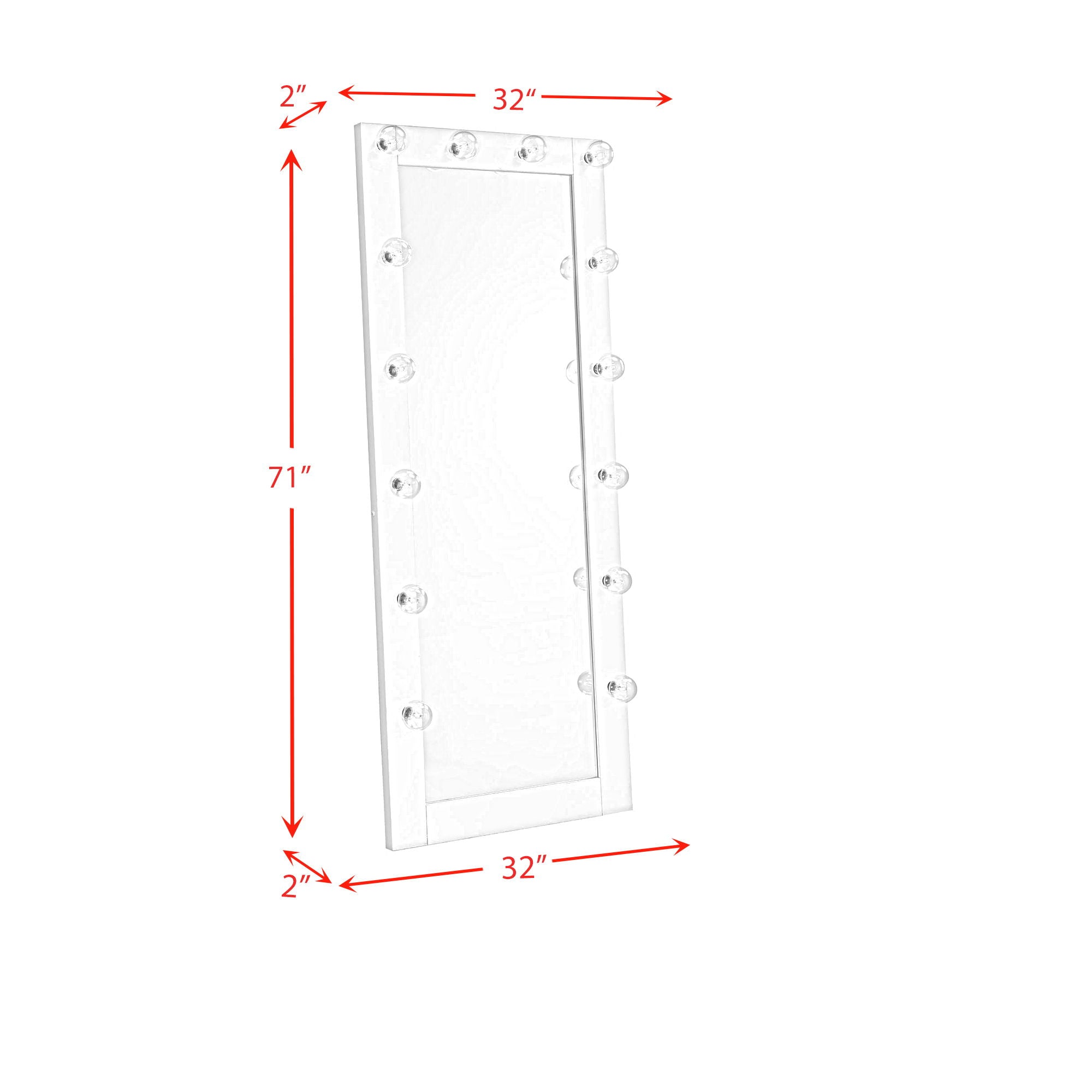 Lindy - Floor Mirror - Glossy White