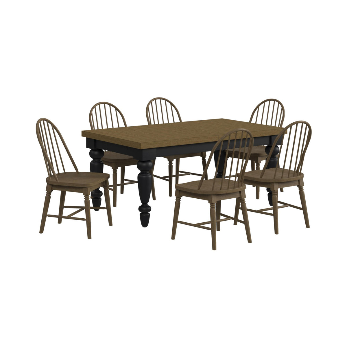 Heritage Standard Height Dining Set in Black by Elements International, view 6