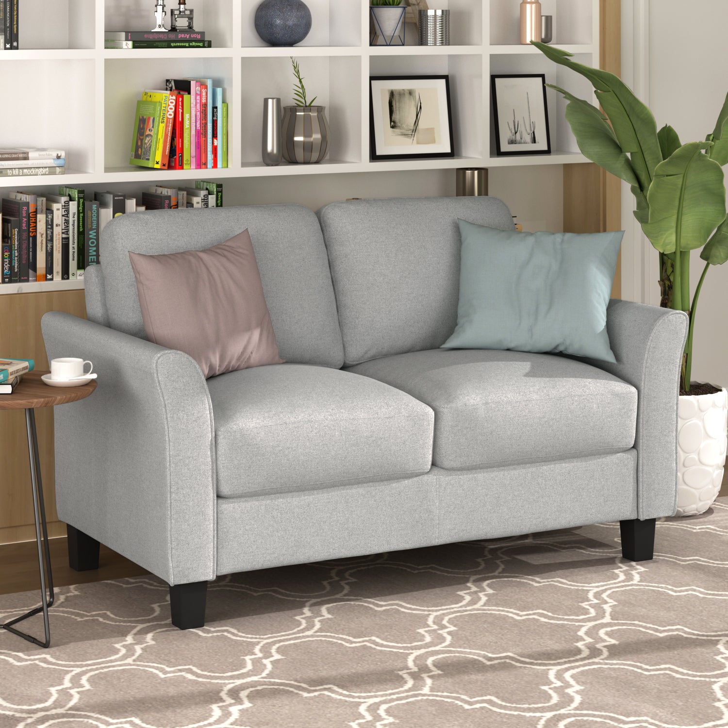 Living Room Furniture Loveseat Sofa and 3-seat sofa (Light Gray) - Atlantic Fine Furniture Melbourne FL