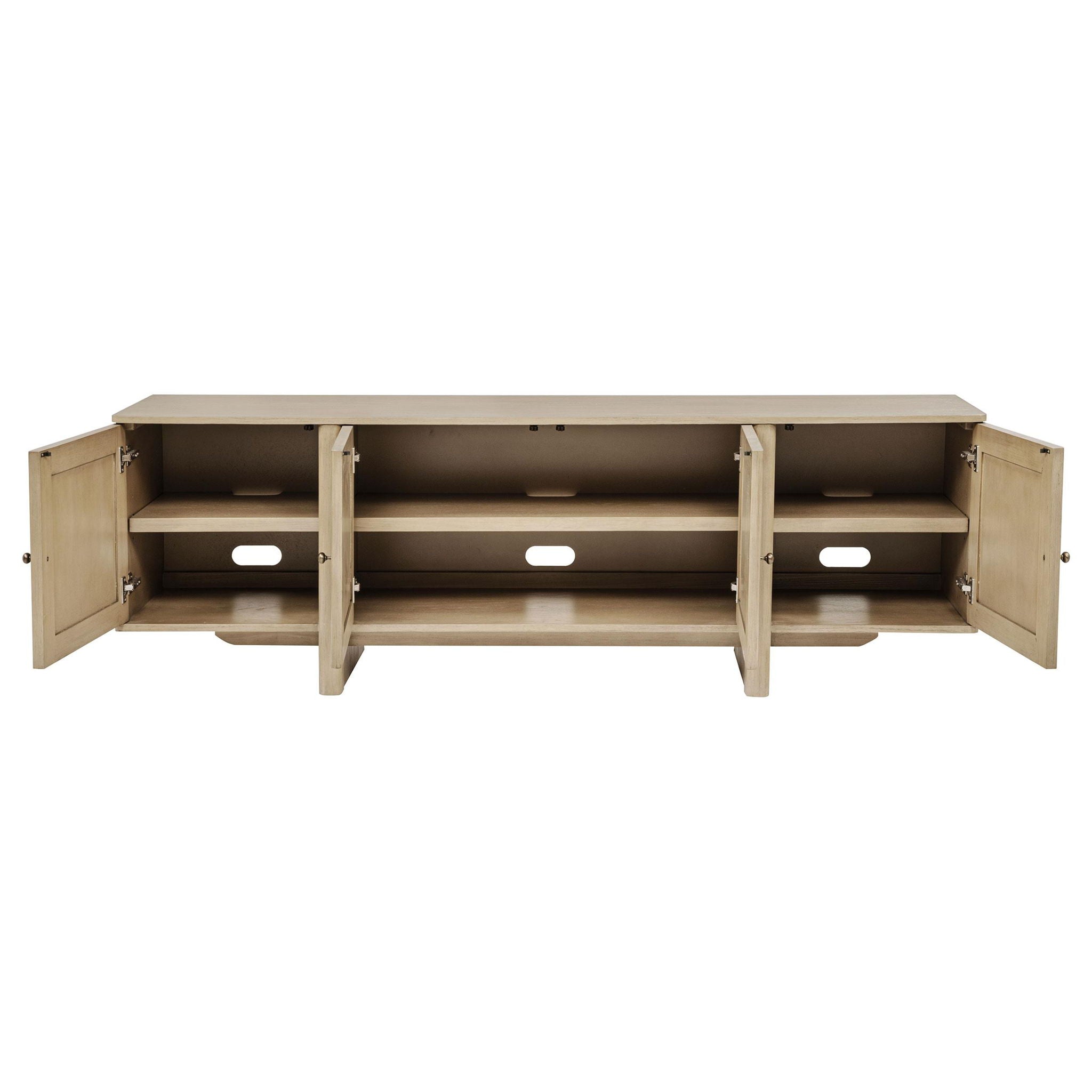 Kailani 79-inch 4-door Cane TV Stand Media Console Beige Oak