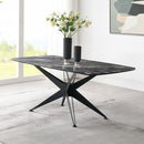 Klaus - Dining Table - Crystal Tempered Glass Top & Black Finish