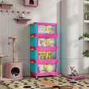 Folding Storage Cabinet With Magnetic Doors And Wheels