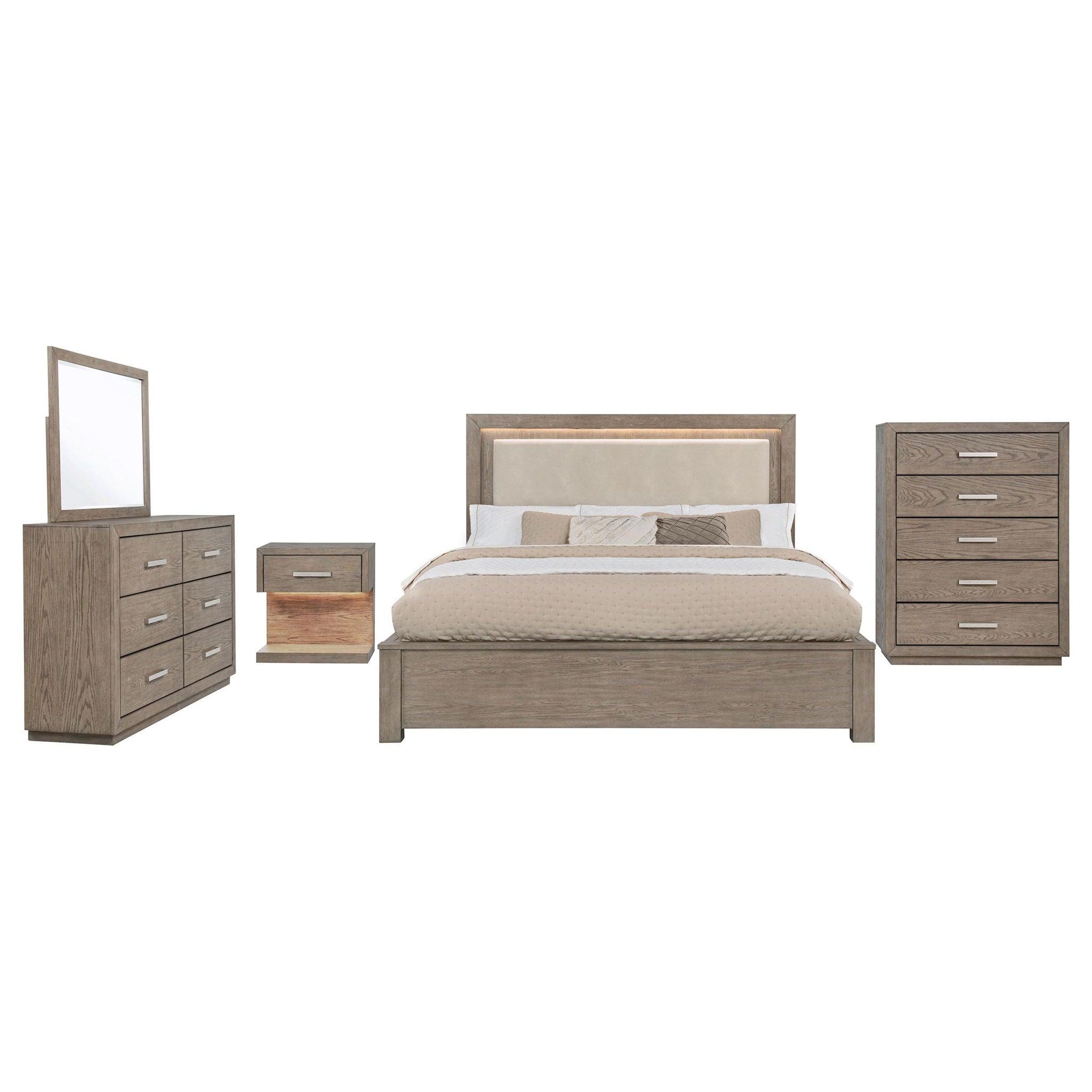 Kenora 5-piece Eastern King Bedroom Set Barley Brown