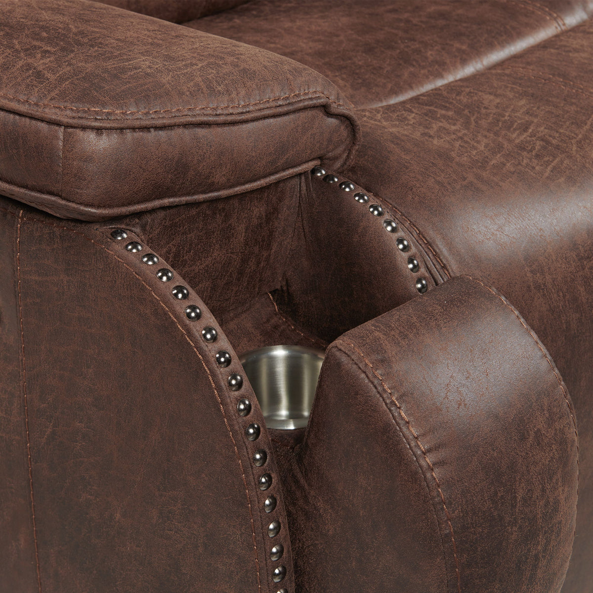 Atlantis Power Motion Recliner With Power Head Recliner in Heritage Brown by Elements International, view 9