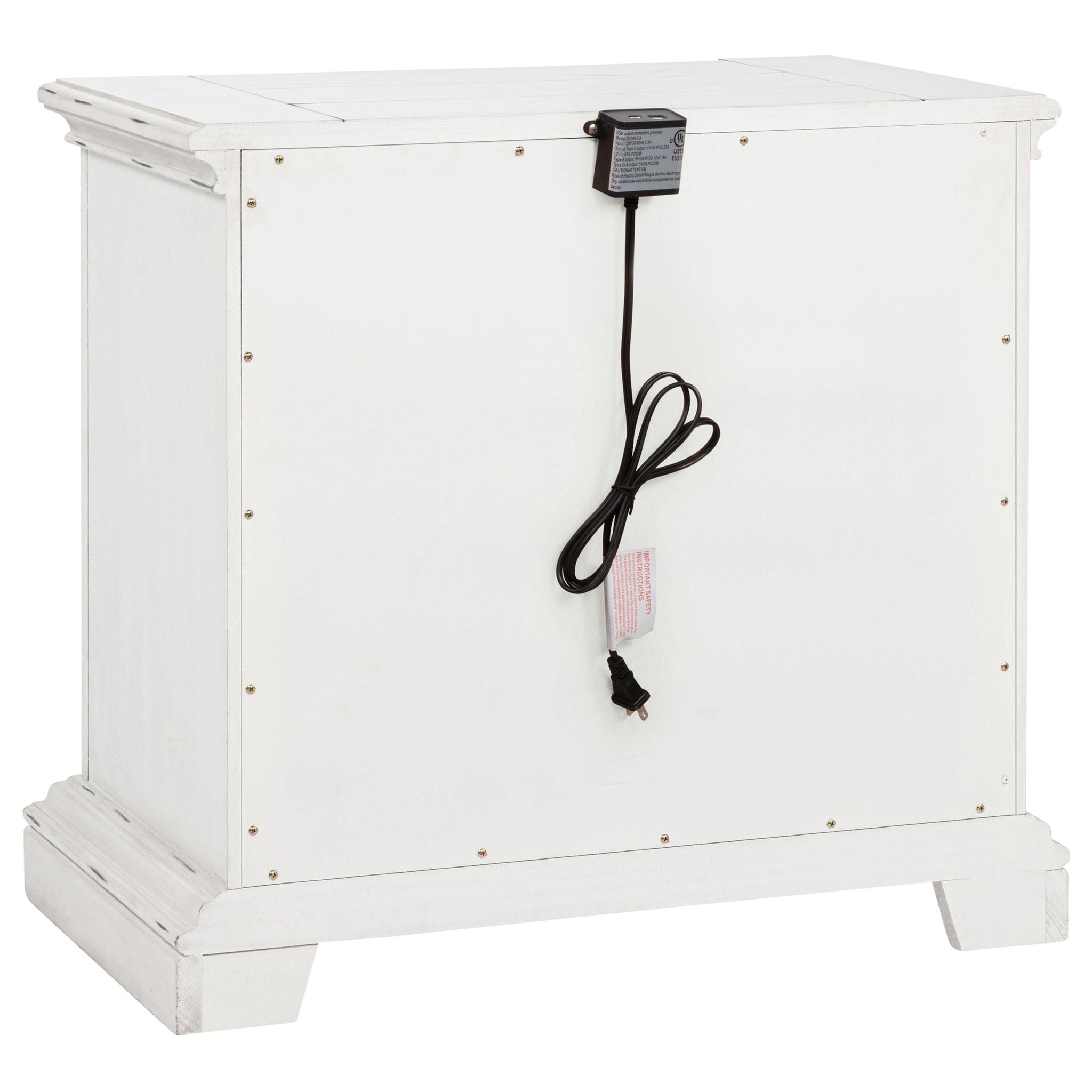McKinney 2-drawer Nightstand with Dual USB Vintage White