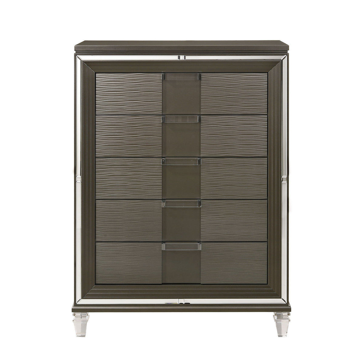 Twenty Nine 5-Drawer Flip-Top Chest in Dark Gray by Elements International, view 24