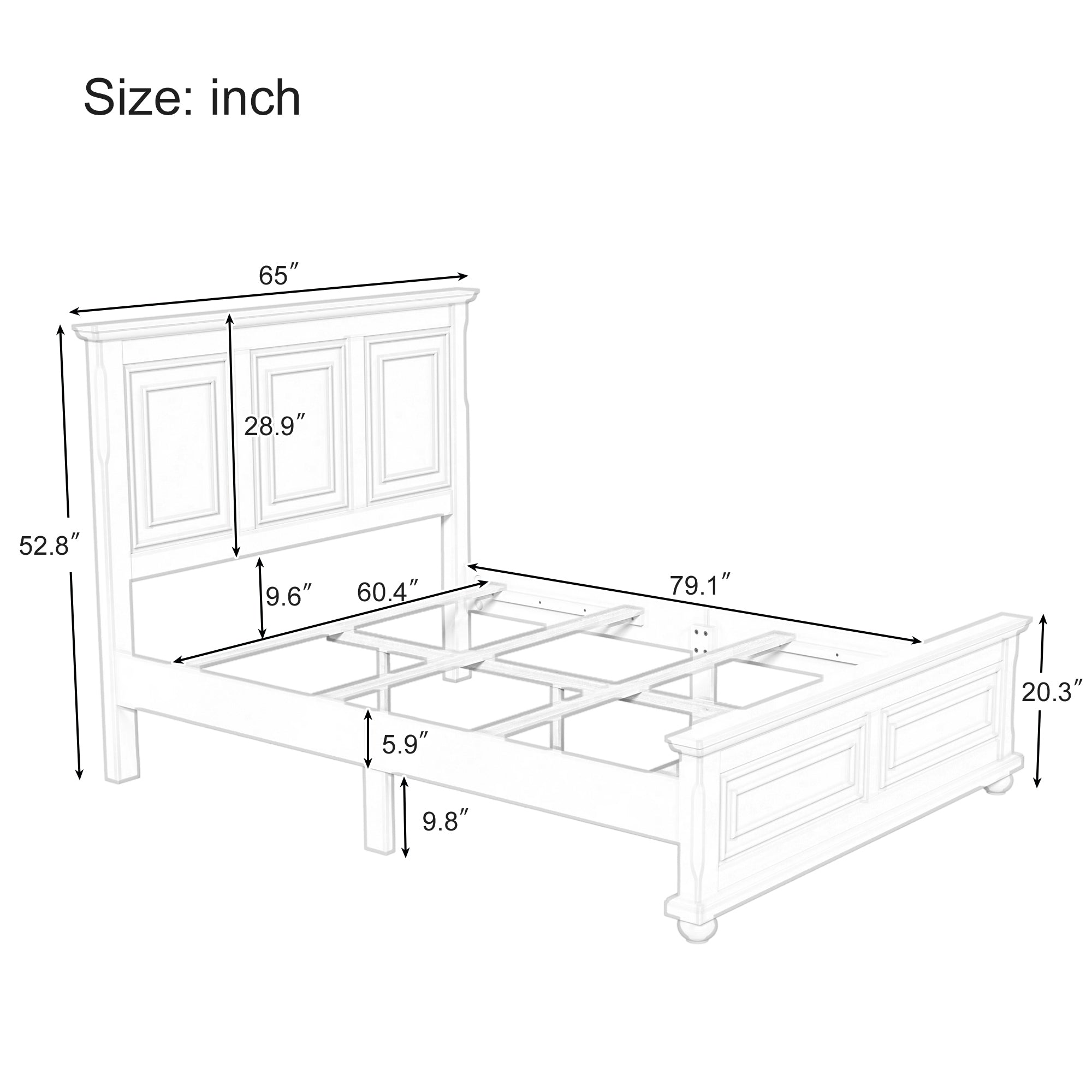 Traditional Town and Country Style Pinewood Vintage Queen Bed, Stone - Atlantic Fine Furniture Melbourne FL
