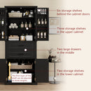 Elegant Multi Functional Storage Cabinet With Slide Rail Drawers, Adjustable Shelves