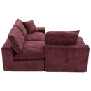 Cloud Sectional Sofa With Double Layer Cushion And Side Pockets, Free-Combined