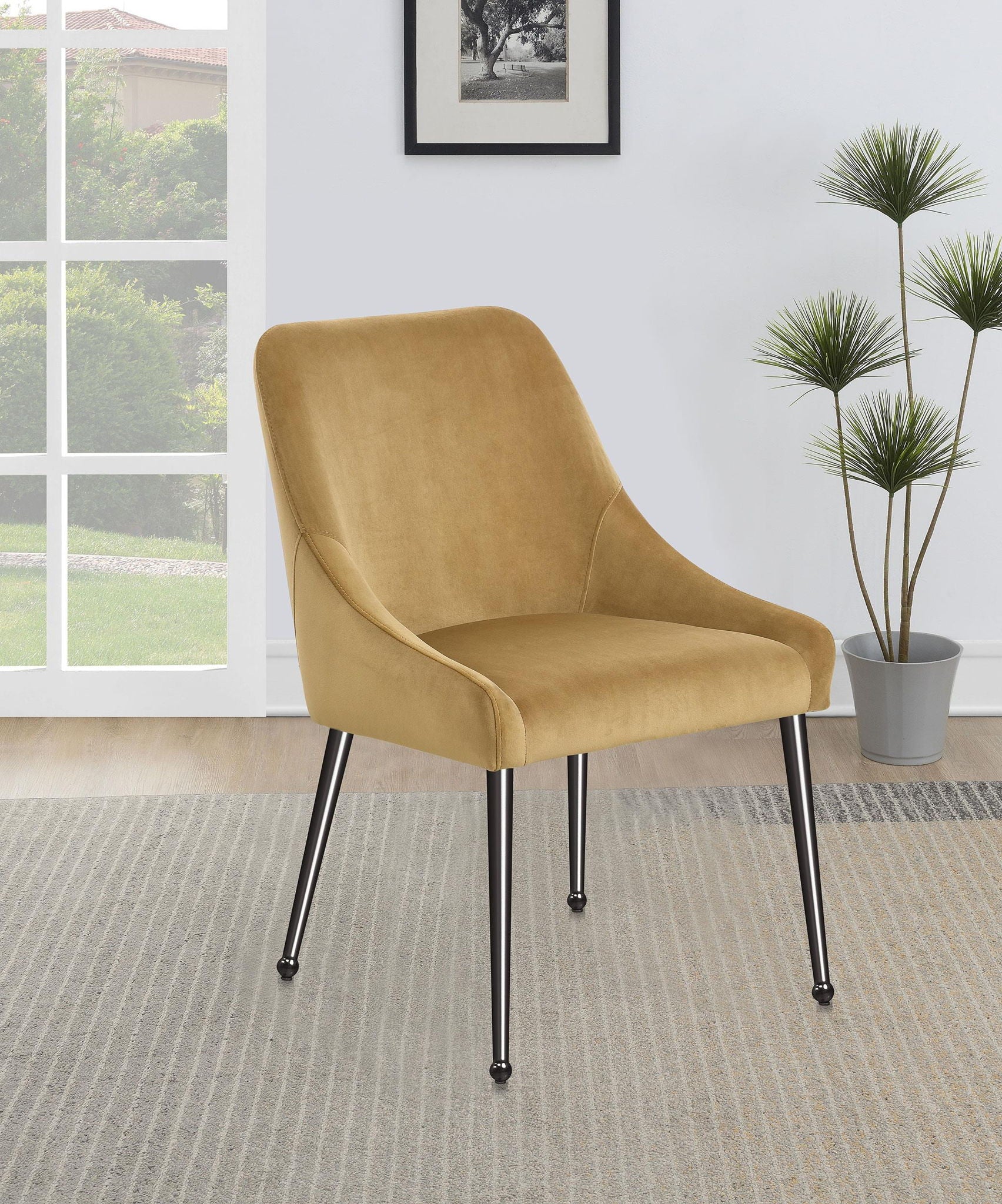 Mayette Upholstered Dining Side Chair Cognac (Set of 2) - Atlantic Fine Furniture Melbourne FL