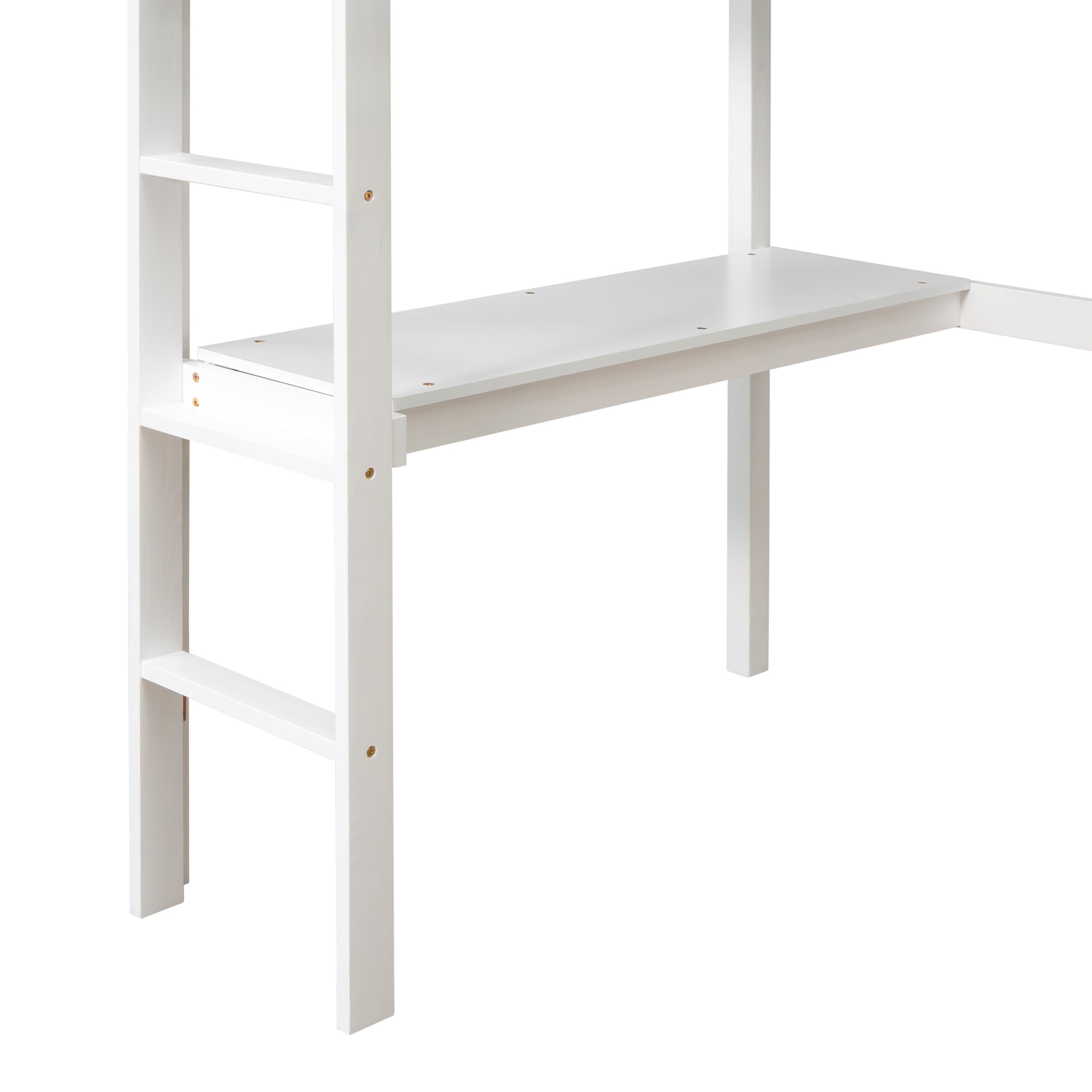 Twin Loft Bed with built-in desk,White(Old SKU:W50450911)