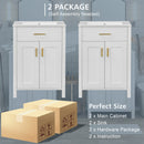 Modern Bathroom Vanity With Ceramic Sink, Soft-Close Doors, Flip Drawer, U-Shaped Shelves, Elegant Storage Solution