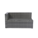 5 Pieces Rattan Sectional Outdoor Furniture Cushioned U Sof Set With 2 Pillow - Gray / Black