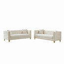 Deep Seat Sofa With Button Nailhead, Square Arm Couches