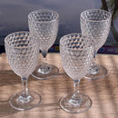 Diamond Cut Plastic Wine Glasses (Set of 4)