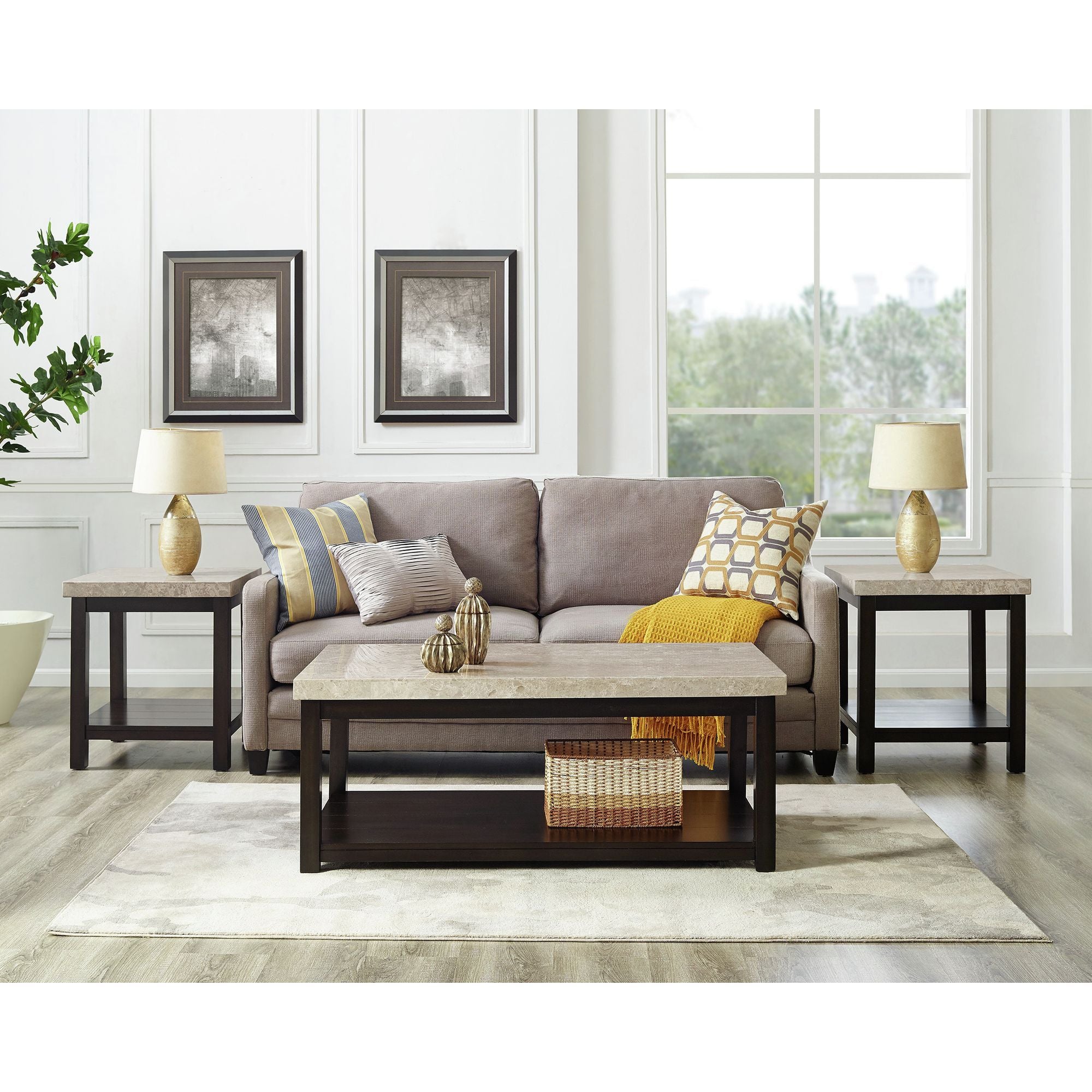 Kansas Occasional Table Set in Dark Brown by Elements International, view 3