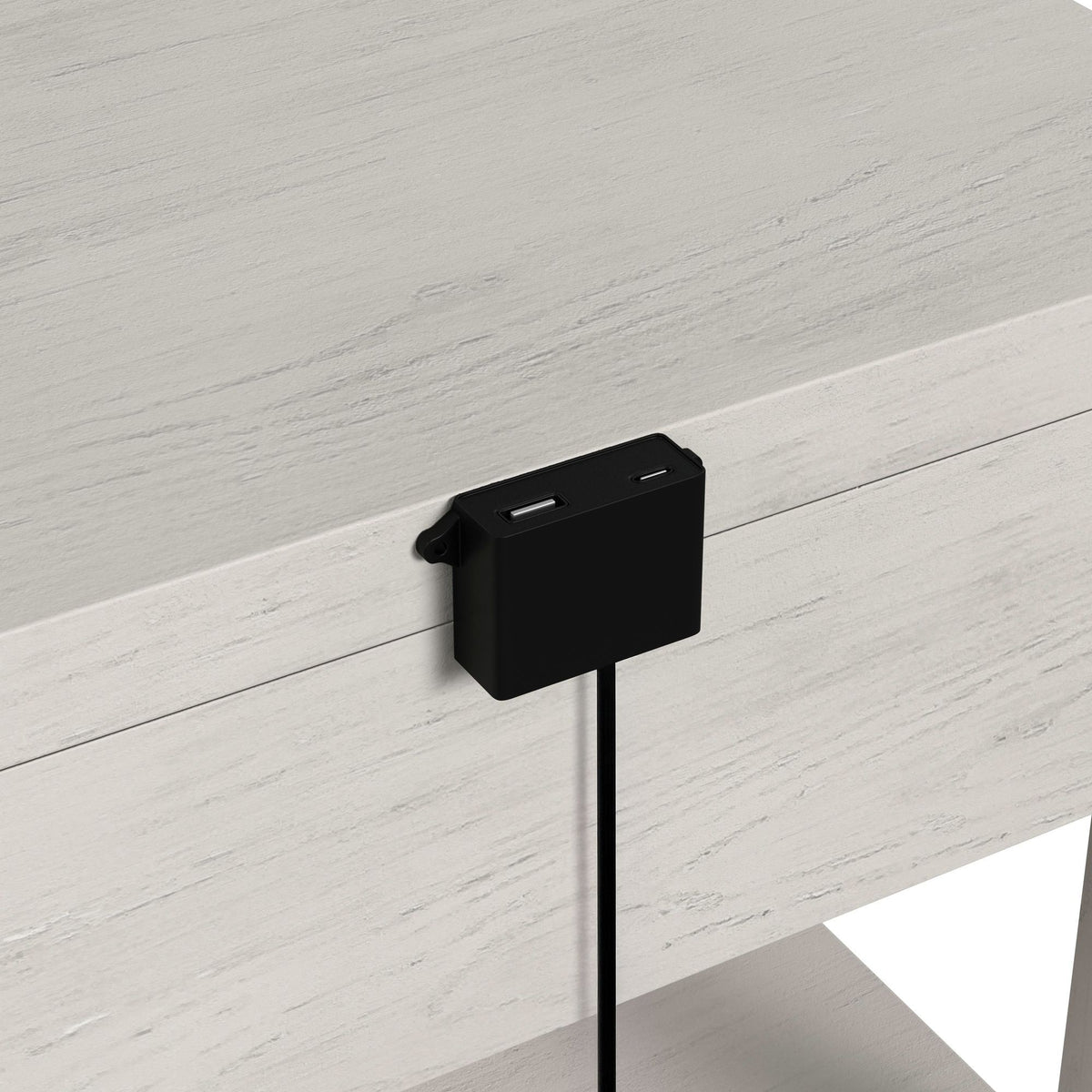 Avalanche End Table With USB in Antique White by Elements International, view 9