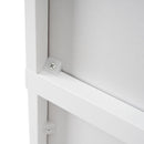 Freestanding Tall Bathroom Cabinet With Adjustable Shelves, Drawers, Soft Close Glass Doors