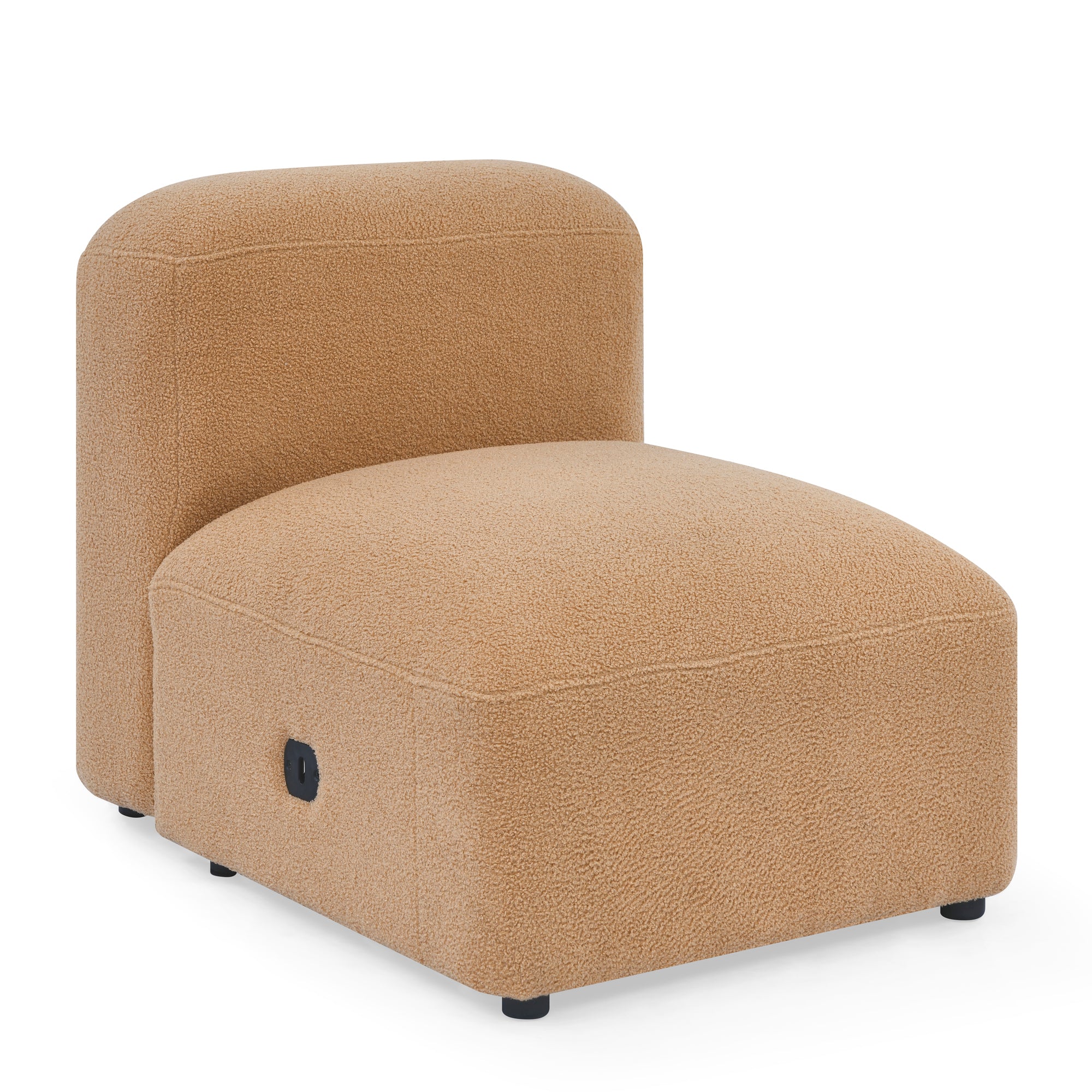 L-Shape Modular Sectional Sofa, DIY Combination,Teddy Fabric,Camel